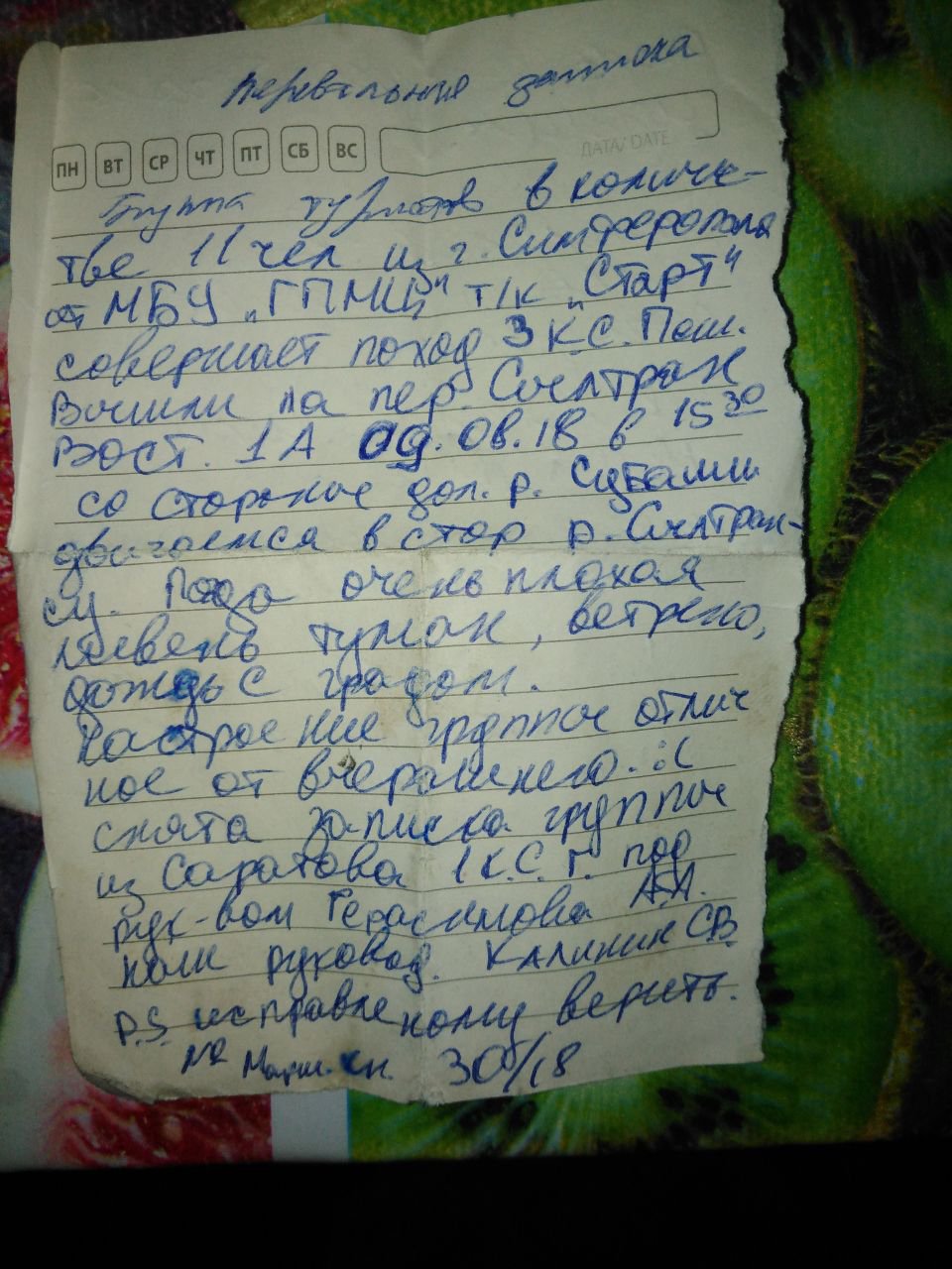 Отчет о горном походе 1к.с. по Центр.Кавказу
