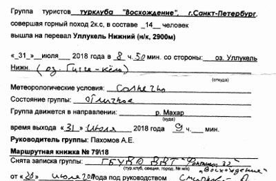 Отчёт о прохождении маршрута 3 к.с.по Ц.Кавказу (Узункол — Теберда)