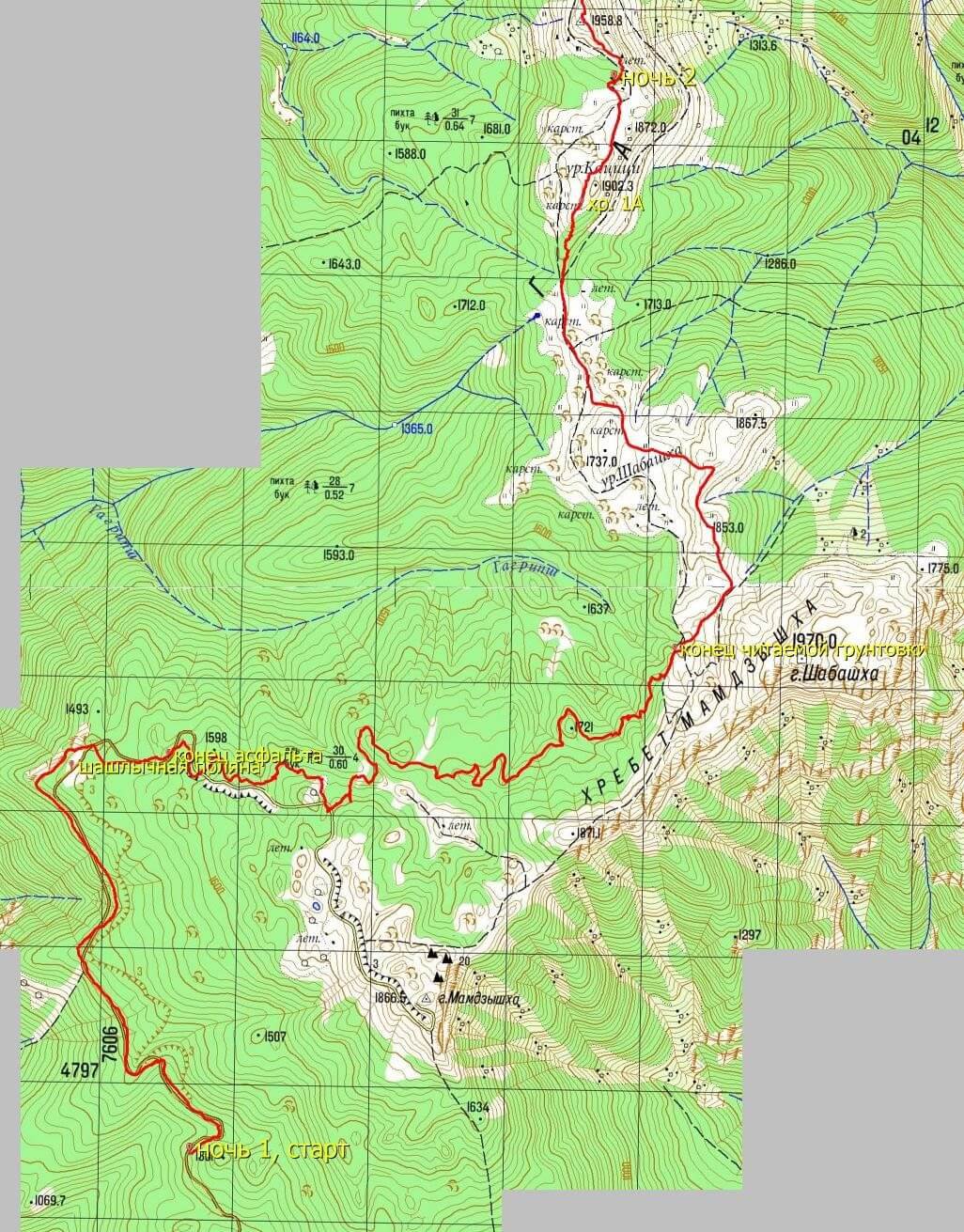 Отчёт о горном туристском походе 2 к.с. по Зап. Кавказу, Абхазия