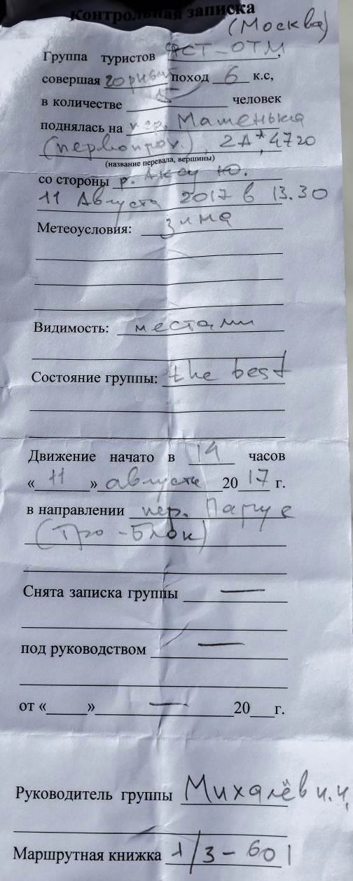 Отчет о горном походе 6 к.с. по Туркестанскому хребту