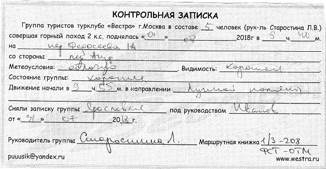 Отчет о прохождении горного походе 1-й к.с. по Зап.Кавказу (Архыз)