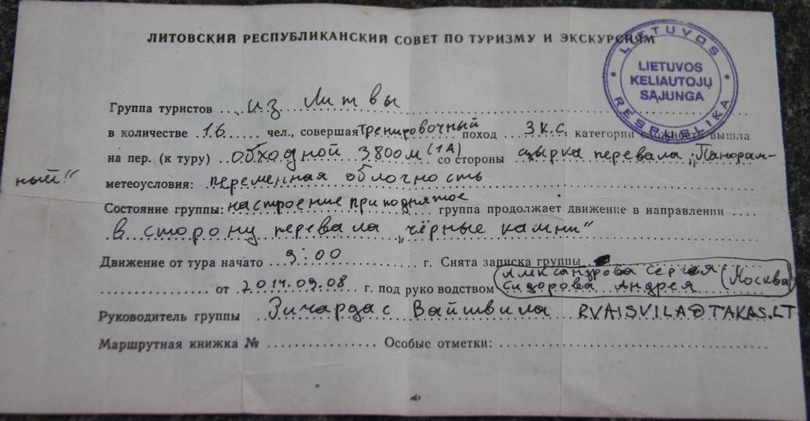 Отчет о горном спортивном маршруте 2 к.с.по Киргизии (хребет Терскей-Ала-Тоо)
